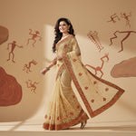 Load image into Gallery viewer, Women's Net Saree With Blouse (Chiku, 5-6Mtrs) Kashvii