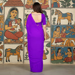 Load image into Gallery viewer, Women's Georgette Plain Saree With Blouse (Purple, 5-6 Mtrs) Kashvii