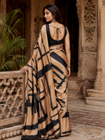 Load image into Gallery viewer, Satin Silk Sarees With Unstitched Blouse(Golden)