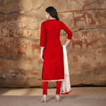 Load image into Gallery viewer, Women's Cotton Unstitched Salwar-Suit Material With Dupatta (Red, 2-2.5mtrs) Kashvii