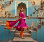 Load image into Gallery viewer, Women's South Slub Cotton Unstitched Salwar-Suit Material With Dupatta (Magenta, 2-2.5mtrs) Kashvii
