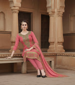 Load image into Gallery viewer, Women's Chanderi Cotton Unstitched Salwar-Suit Material With Dupatta (Pige , 2-2.5mtrs) Kashvii
