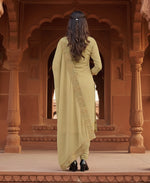 Load image into Gallery viewer, Women's Chanderi Cotton Unstitched Salwar-Suit Material With Dupatta (Light Green, 2-2.5mtrs) Kashvii