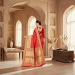 Load image into Gallery viewer, Women's Banarasi silk Saree with Blouse (Red, 5-6mtr) Kashvii