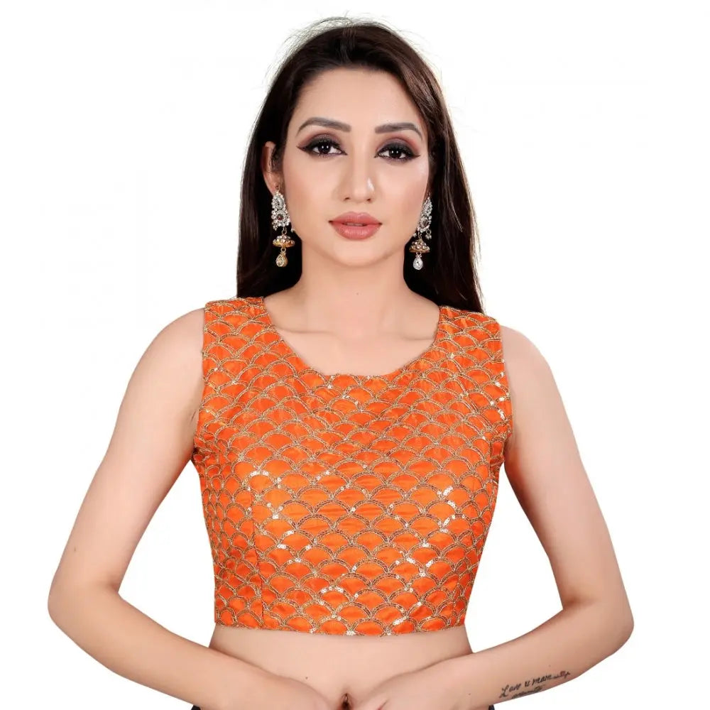 Women's satin silk, inner cotton full stitched padded blouse (keri fenta) kashvii