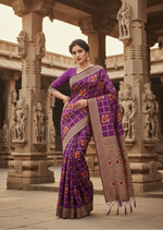 Load image into Gallery viewer, Women's Banarasi Silk Saree (Purple, 5-6mtrs) Kashvii
