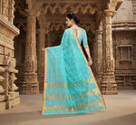 Load image into Gallery viewer, Women's Kota Doria Cotton Saree With Blouse (Sky Blue,6-3 Mtrs) Kashvii