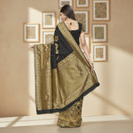 Load image into Gallery viewer, Women's Banarasi Silk Saree (Black,5-6 Mtrs) Kashvii