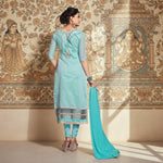 Load image into Gallery viewer, Women's Chanderi Unstitched Salwar Suit-Material With Dupatta (Light Sea Green,2.3 Mtrs) Kashvii
