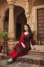 Load image into Gallery viewer, Women's Cotton Unstitched Salwar Suit-Material With Dupatta (Dark Maroon,2.3 Mtrs) Kashvii