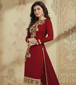 Load image into Gallery viewer, Women's Chanderi Unstitched Salwar Suit-Material With Dupatta (Maroon,2 Mtrs) Kashvii