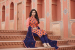 Load image into Gallery viewer, Women's Chanderi Unstitched Salwar Suit-Material With Dupatta (Orange,2.2 Mtrs) Kashvii