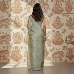 Load image into Gallery viewer, Women's Jimmy choo Embellished Bollywood Saree With Unstitched Blouse 5.5Mtr (Light Green) Kashvii
