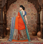 Load image into Gallery viewer, Women's Kota Doria Cotton Border Saree With Blouse (Fanta, 5-6 Mtrs) Kashvii