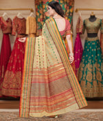 Load image into Gallery viewer, Women's Kota Doria Cotton Woven Butta Saree With Blouse (Beige, 5-6 Mtrs) Kashvii