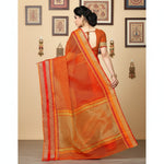 Load image into Gallery viewer, Women's Kota Doria Cotton Border Saree With Blouse (Orange, 5-6 Mtrs) Kashvii