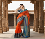 Load image into Gallery viewer, Women's Kota Doria Cotton Border Saree With Blouse (Fanta, 5-6 Mtrs) Kashvii
