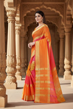 Load image into Gallery viewer, Women's Kota Doria Cotton Plain Saree With Blouse (Multicolor, 5-6 Mtrs) Kashvii