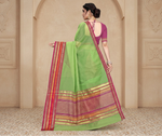 Load image into Gallery viewer, Women's Kota Doria Cotton Bordered Saree With Blouse (Light Green, 5-6 Mtrs) Kashvii