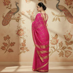 Load image into Gallery viewer, Women's Kota Doria Cotton Checked Saree With Blouse (Rani, 5-6 Mtrs) Kashvii