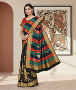 Load image into Gallery viewer, Women's Banarasi Silk Saree With Blouse (Black, 5-6Mtrs) Kashvii