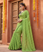 Load image into Gallery viewer, Women's Vichitra Saree with Blouse (LightGreen, 5-6 Mtrs) Kashvii