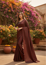 Load image into Gallery viewer, Women's Satin Silk Saree with Blouse (Orange, 5-6 Mtrs)