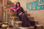 Load image into Gallery viewer, Women's Vichitra Saree with Blouse (Pink, 5-6 Mtrs) Kashvii