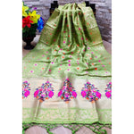 Load image into Gallery viewer, Women's Silk Pure Zari weaving Duppatta (Light Green, Length: 2-2.3 Mtrs) Kashvii