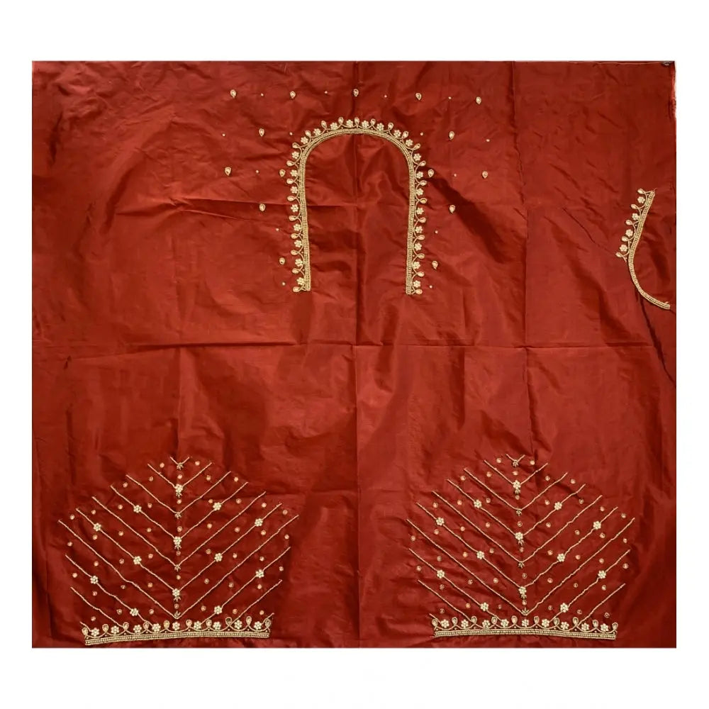 Women's cotton silk self design unstitched blouse piece (maroon, 80 100 cm) kashvii