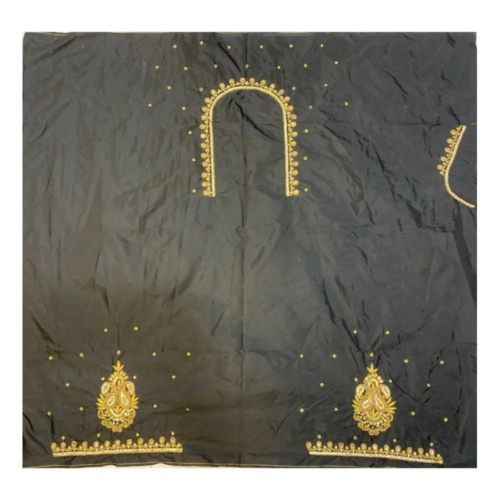 Cotton silk self design unstitched blouse piece (black, 80 100 cm) kashvii