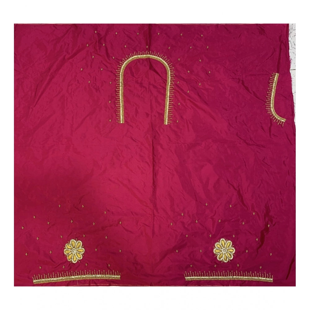 Cotton silk self design unstitched blouse piece (pink, 80 100 cm) kashvii