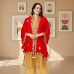 Load image into Gallery viewer, Women's Velvet Gotta Patti Dupatta (Red, Length: 2.25 to 2.50 Mtr) Kashvii