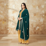 Load image into Gallery viewer, Women's Velvet Gotta Patti Dupatta (Dark Green, Length: 2.25 to 2.50 Mtr) Kashvii
