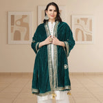 Load image into Gallery viewer, Women's Velvet Gotta Patti Dupatta (Dark Green, Length: 2.25 to 2.50 Mtr) Kashvii