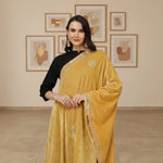 Load image into Gallery viewer, Women's Velvet Gotta Patti Dupatta (Yellow, Length: 2.25 to 2.50 Mtr) Kashvii