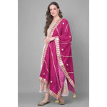 Load image into Gallery viewer, Women's Velvet Gotta Patti Dupatta (Purple, Length: 2.25 to 2.50 Mtr) Kashvii