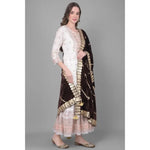 Load image into Gallery viewer, Women's Velvet Gotta Patti Dupatta (Brown, Length: 2.25 to 2.50 Mtr) Kashvii