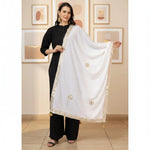 Load image into Gallery viewer, Women's Velvet Gotta Patti Dupatta (White, Length: 2.25 to 2.50 Mtr) Kashvii