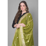 Load image into Gallery viewer, Women's Velvet Gotta Patti Dupatta (Olive, Length: 2.25 to 2.50 Mtr) Kashvii