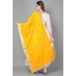 Load image into Gallery viewer, Women's Velvet Gotta Patti Dupatta (Yellow, Length: 2.25 to 2.50 Mtr) Kashvii