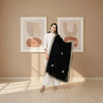 Load image into Gallery viewer, Women's Velvet Gotta Patti Dupatta (Black, Length: 2.25 to 2.50 Mtr) Kashvii