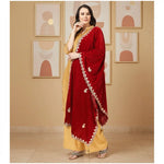 Load image into Gallery viewer, Women's Velvet Gotta Patti Dupatta (Maroon, Length: 2.25 to 2.50 Mtr) Kashvii