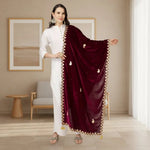 Load image into Gallery viewer, Women's Velvet Gotta Patti Dupatta (Purple, Length: 2.25 to 2.50 Mtr) Kashvii
