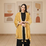 Load image into Gallery viewer, Women's Velvet Gotta Patti Dupatta (Yellow, Length: 2.25 to 2.50 Mtr) Kashvii