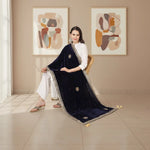 Load image into Gallery viewer, Women's Velvet Gotta Patti Dupatta (Blue, Length: 2.25 to 2.50 Mtr) Kashvii