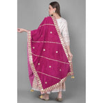 Load image into Gallery viewer, Women's Velvet Gotta Patti Dupatta (Purple, Length: 2.25 to 2.50 Mtr) Kashvii