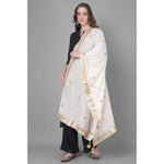 Load image into Gallery viewer, Women's Velvet Gotta Patti Dupatta (White, Length: 2.25 to 2.50 Mtr) Kashvii