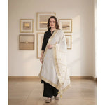 Load image into Gallery viewer, Women's Velvet Gotta Patti Dupatta (White, Length: 2.25 to 2.50 Mtr) Kashvii