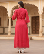 Load image into Gallery viewer, Women's Casual 3/4th Sleeve Embroidered Cotton Kurti (Magenta) Kashvii